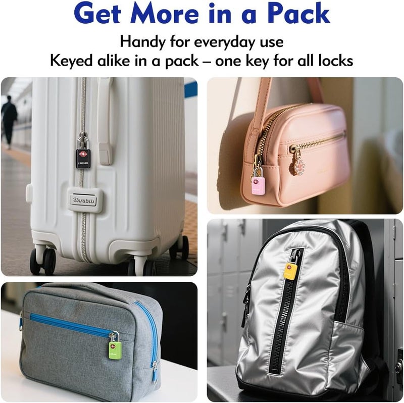 SURE LOCK TSA Approved Luggage Locks Mini Size Lock with Keys for Travel, Zinc Alloy Body with Steel Shackle, Key Alike, Key Alike in The Same Package - Image 5